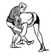 Борьба самбо. Обратный бросок через грудь против бросков с захватами ноги или ног