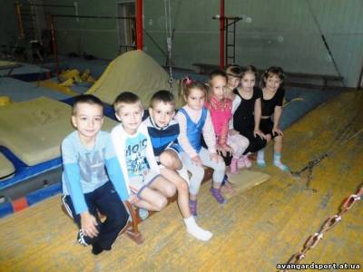 Тренировочный процесс школы в гимнастическом зале Авангард
